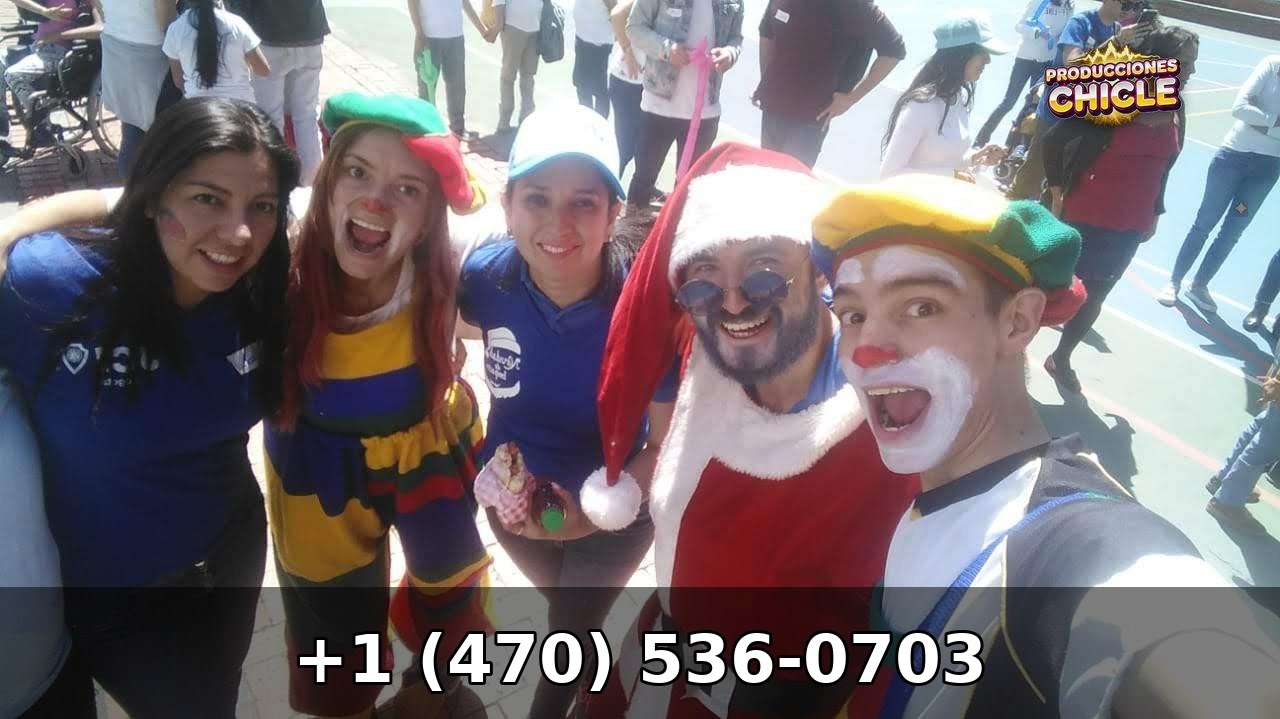 Chicle clowns at a kids party in Chamblee, Georgia