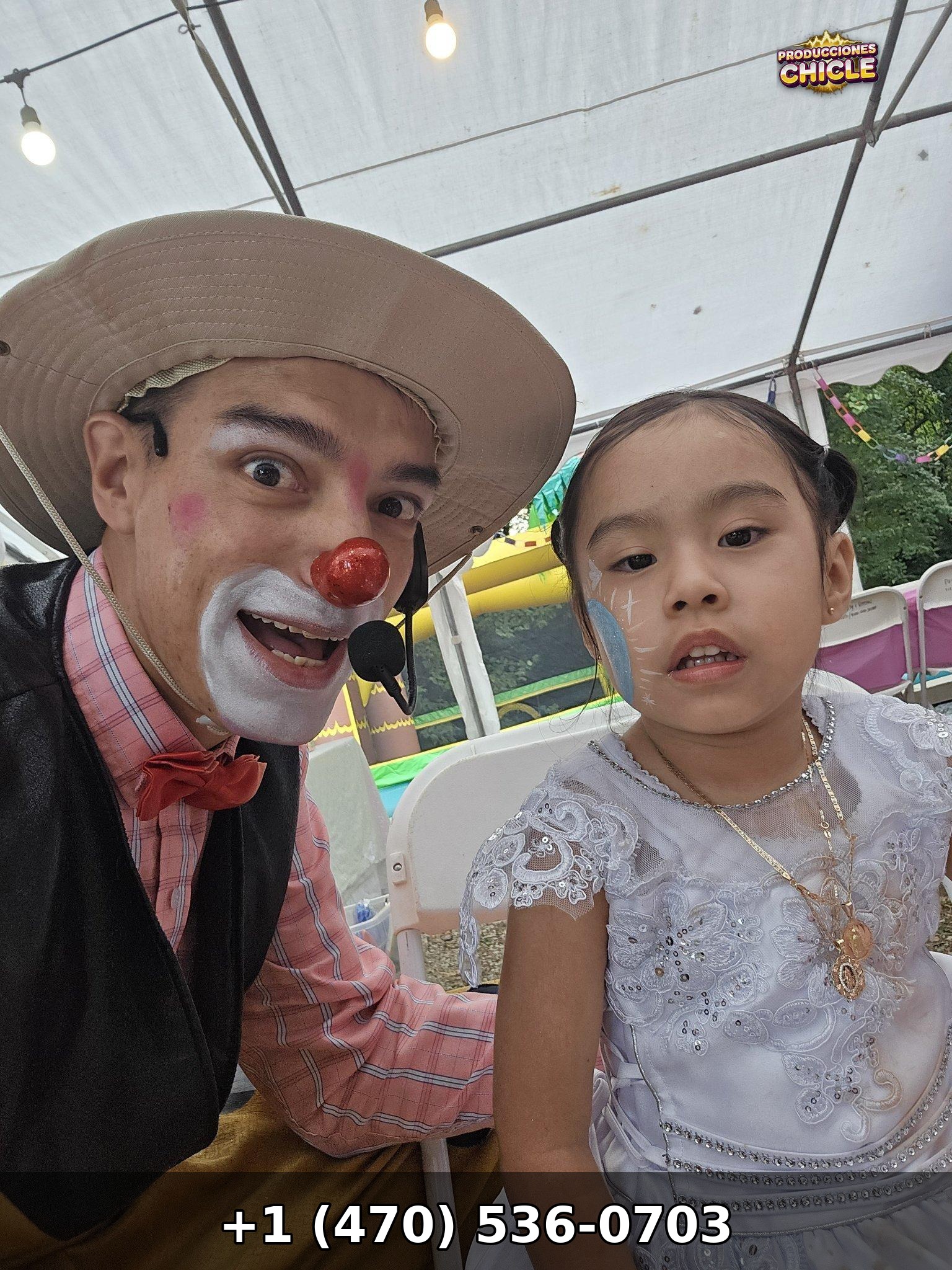 Chicle clowns at a kids party in Suwanee, Georgia