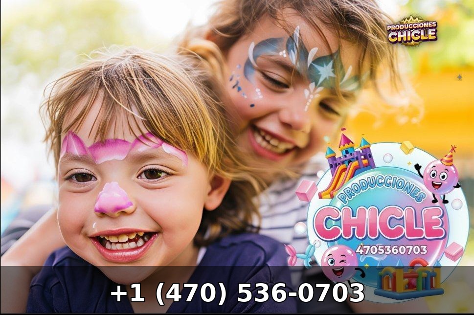 Chicle clowns at a kids party in Chamblee, Georgia
